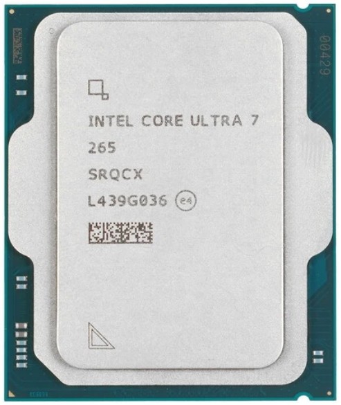 

Процессор Intel Core Ultra 7 265 AT8076806413 Arrow Lake 20C/20T 1.8-5.3GHz (LGA1851, L2 36MB, GPU Intel graphics, 3nm, TDP 65W) OEM, Core Ultra 7 265