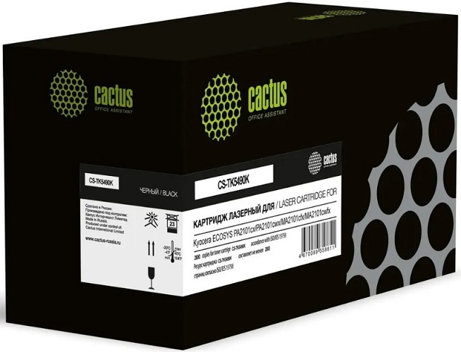 

Картридж Cactus CS-TK5490K черный (2800стр.) для KYOCERA ECOSYS PA2101CX/PA2101CWX/ MA2101CFX/ MA2101CWFX С ЧИПОМ, CS-TK5490K