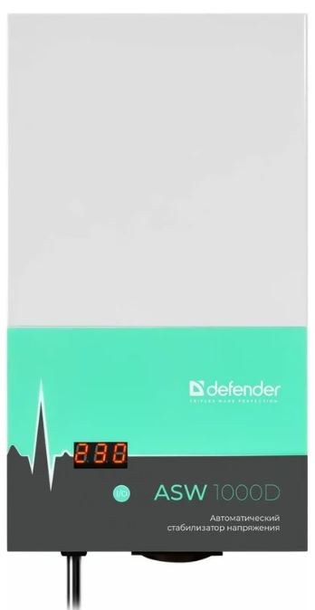 

Источник бесперебойного питания Defender 99045 Voltage stabilizer ASW 1000D wall-mounted 600W, thickness 65mm, 1 socket, 99045