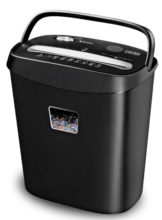 

Уничтожитель бумаг Cactus CS-SH-P4 (секр.P-4) фрагменты 8лист. 15лтр. скрепки скобы пл.карты черный, CS-SH-P4