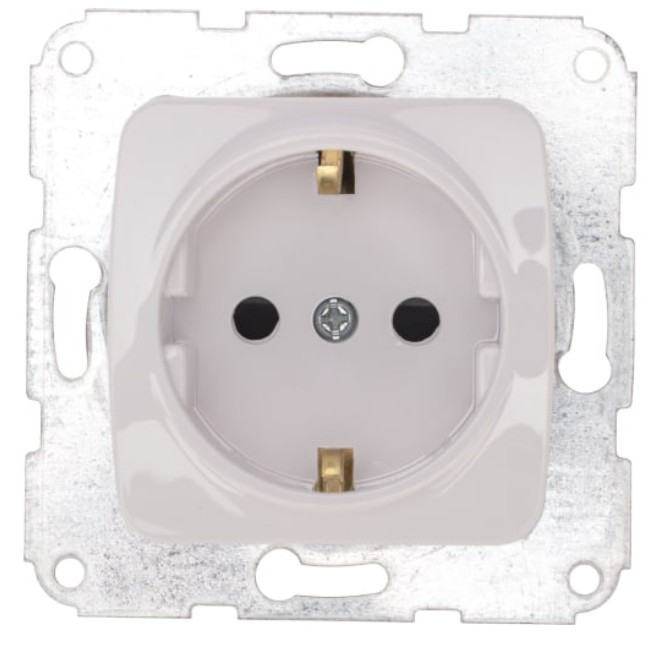 

Розетка KRANZ KR-78-0215 DEA 1-ая керамика с/з с/у 16А мех. белая, KR-78-0215