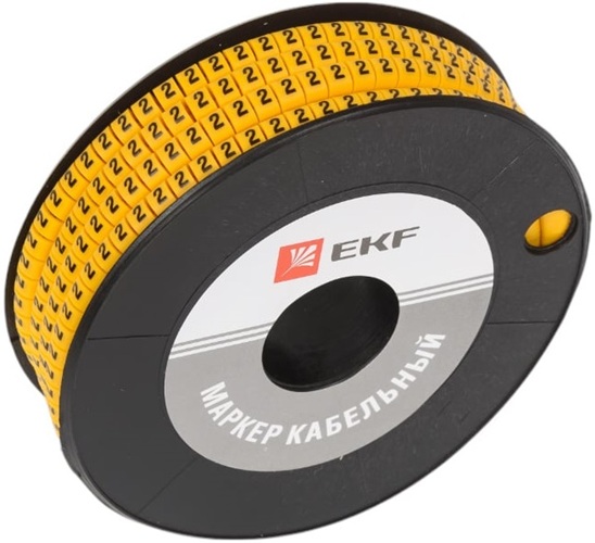 

Маркер на кабель EKF plc-KM-4-2 4,0 мм2 "2" (500 шт.) (ЕС-2), plc-KM-4-2