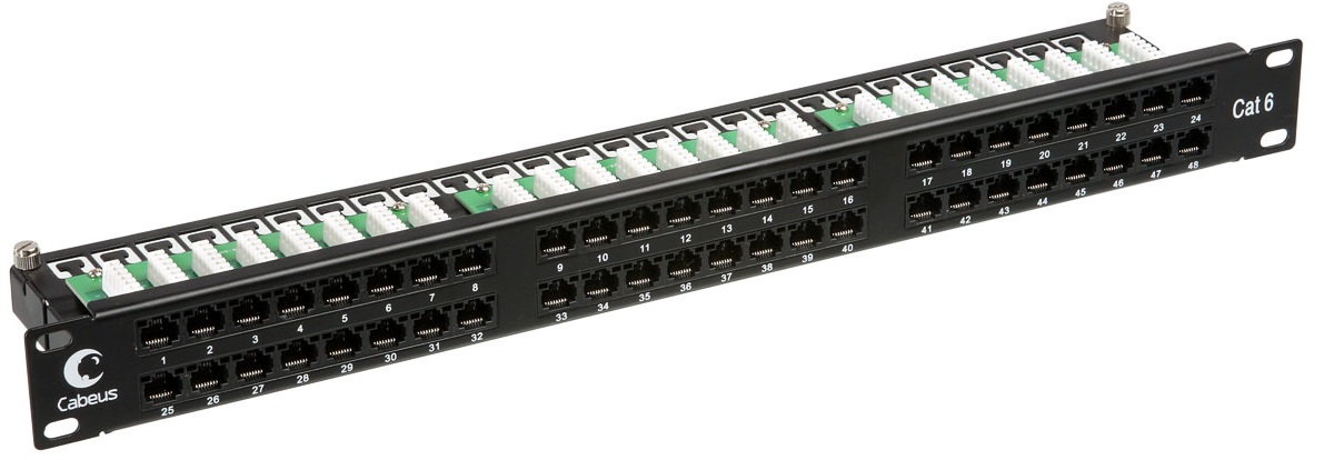 

Патч-панель Cabeus PLHD-48-Cat.6-Dual IDC-1U высокой плотности 19", 1U, 48 портов RJ-45, категория 6, Krone IDC, PLHD-48-Cat.6-Dual