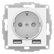 фото Розетка с заземлением с 2 USB Systeme Electric ATN001330