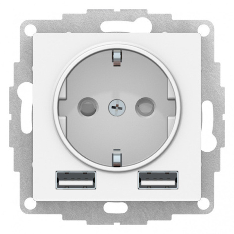 фото Розетка с заземлением с 2 USB  Systeme Electric ATN001330 в Красноярске