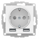 фото Розетка с заземлением с 2 USB  Systeme Electric ATN001330 в Красноярске