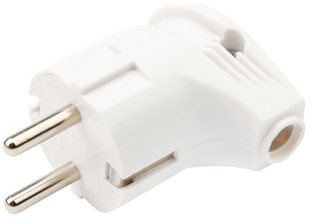 

Вилка Rexant 16-0728 Евро угловая с з/к 16А белая IP20, 16-0728