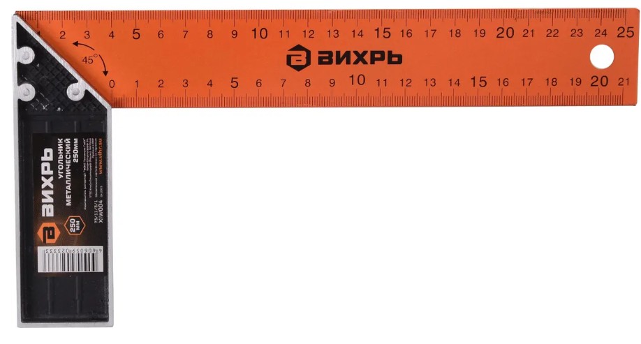 

Угольник Вихрь 73/11/3/1 металлический 250 мм, 73/11/3/1