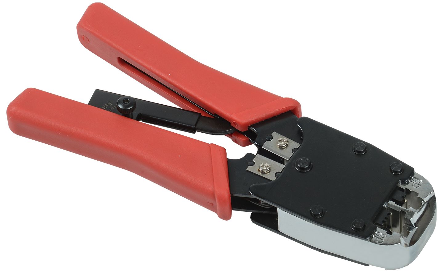 

Устройство обжимное ITK TM1-B11V для RJ45, RJ12, RJ11 с храповым мех. и вертикальным положением обжима, сине-оранжевый, TM1-B11V