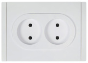 фото Розетка двухместная без заземления  IEK FP-R23-10-1-K01