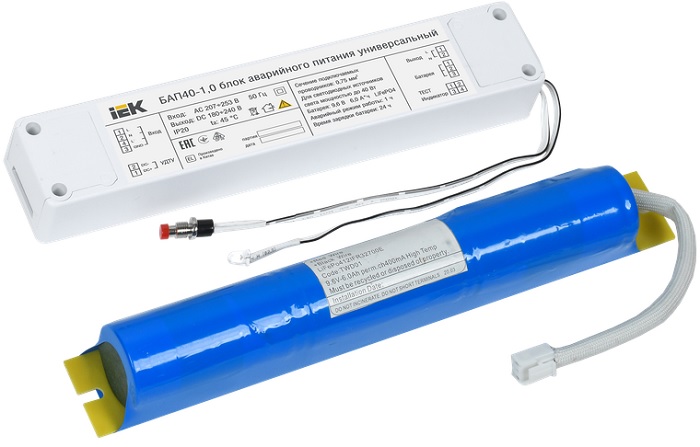 

Блок аварийного питания (БАП) IEK LLVPOD-EPK-40-1H-U БАП40-1,0 универс. для LED IP20, LLVPOD-EPK-40-1H-U