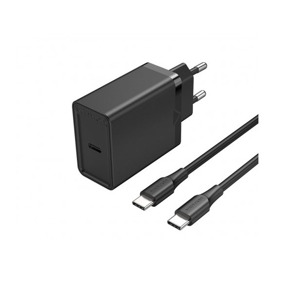

Набор Vention FAHBF-EU для зарядки з/у 25W и кабель USB-C 3А Черный, FAHBF-EU