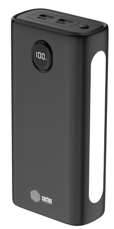 

Аккумулятор внешний Cactus CS-PBFSJA-30000 30000mAh 22.5W 4.5A 2xUSB-A/2xUSB-C черный, CS-PBFSJA-30000