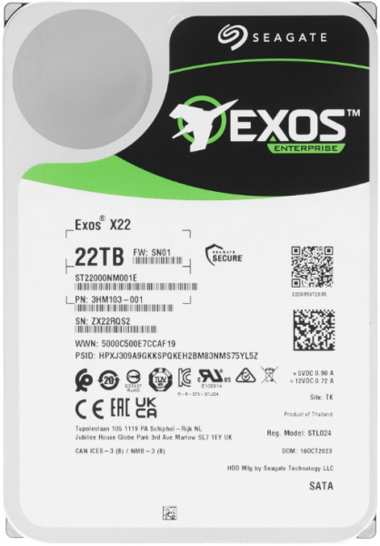 Изображение товара Жесткий диск 22TB SATA 6Gb/s Seagate ST22000NM001E (УЦЕНЕННЫЙ)