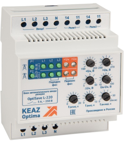 

Блок автоматики КЭАЗ 248974 ввода резерва OptiSave L-220-УХЛ4, 248974