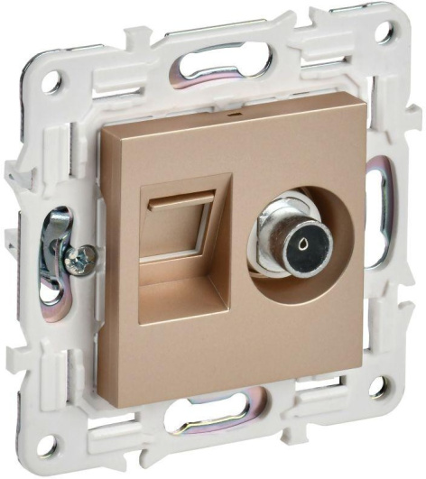 Изображение товара Розетка комбинированная IEK SK-AK20-2-K98 для телевидения и интернета