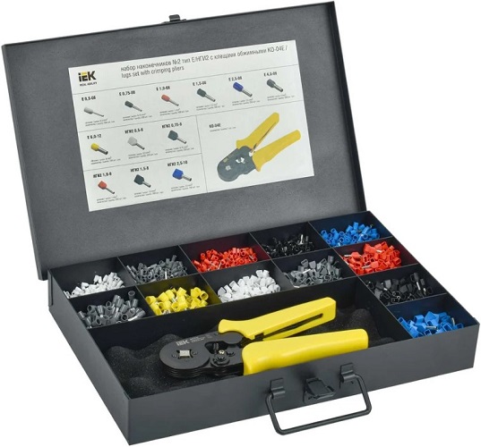 

Набор наконечников IEK UNE10-N02-13-3451 №2 тип НШВИ/НШВИ(2) с клещами обжимными КО-04, UNE10-N02-13-3451