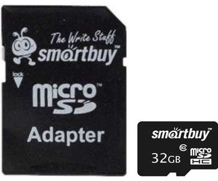 

Карта памяти 32GB SmartBuy SB32GBSDCL10-01 micro SDHC class 10 (SD адаптер), SB32GBSDCL10-01