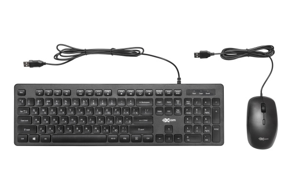 Изображение товара Клавиатура и мышь XCom XCOM-01 мембранные USB черный комплект