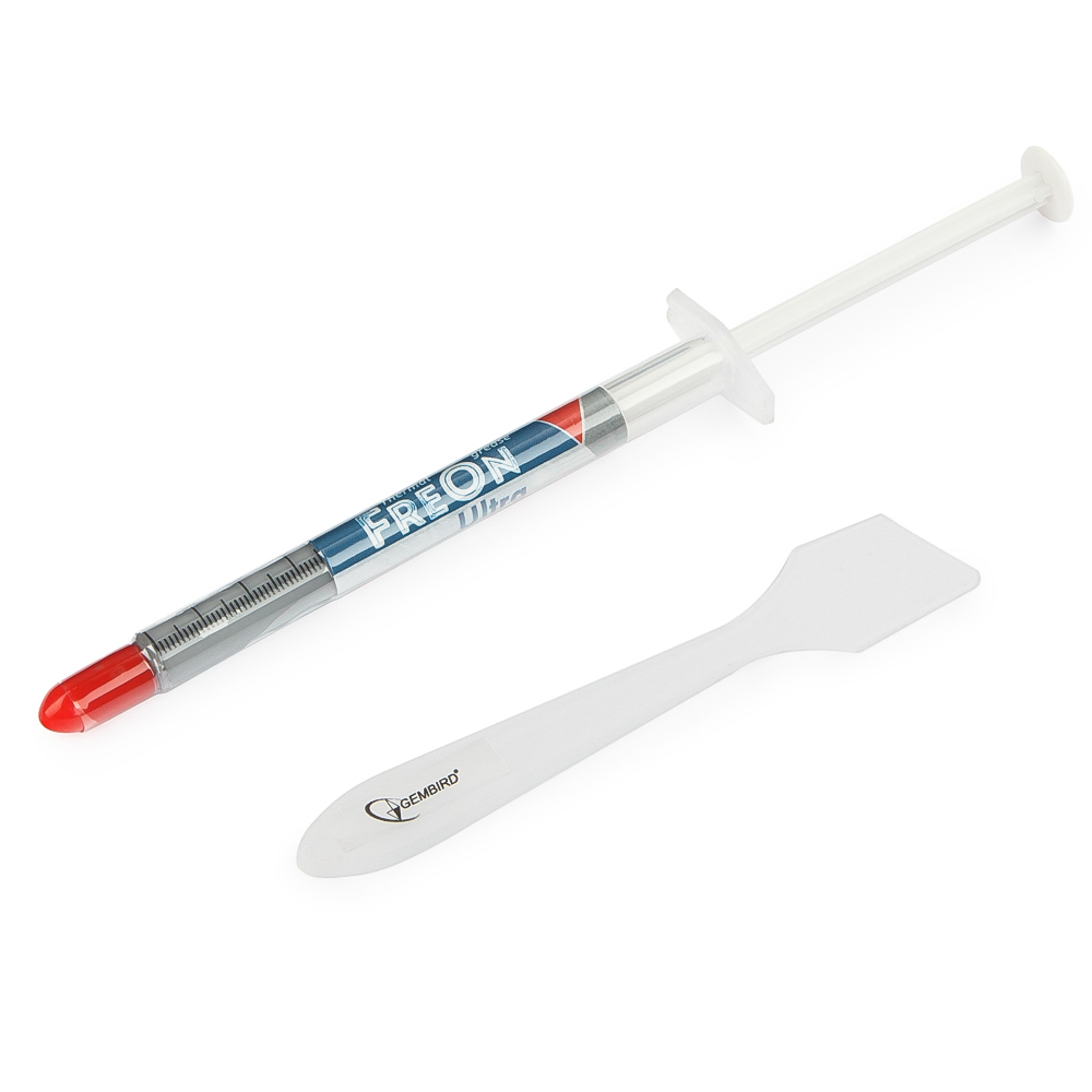 

Термопаста Gembird FreOn Ultra GF-21-1.5 для радиаторов, 1,5гр, шприц, FreOn Ultra GF-21-1.5
