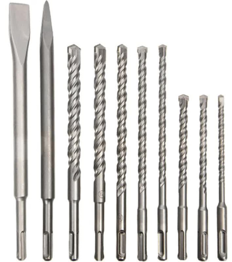 Изображение товара Профессиональный набор буров и долот Deli DH-YCZ010-EH1 SDS Plus для бетона камня