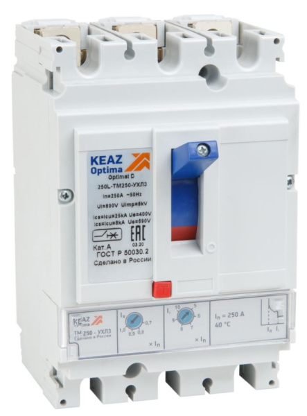 Изображение товара Автоматический 3-полюсний выключатель КЭАЗ 291446 серии OptiMat D 200 А 50 кА