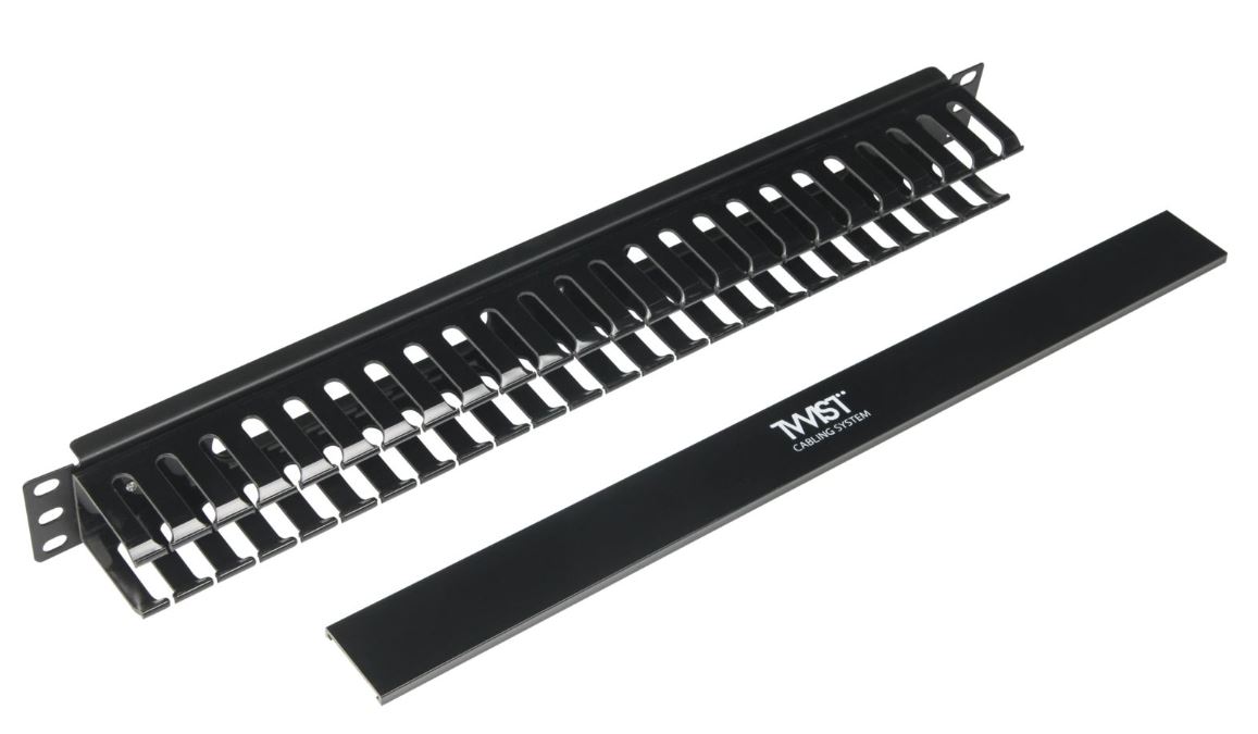 

Кабельный организатор RETIC MO-19-1U-PR-2H-TWCS с крышкой 19’’ 1U металлический, с пласт. крышкой, пласт. кольца, черный, MO-19-1U-PR-2H-TWCS