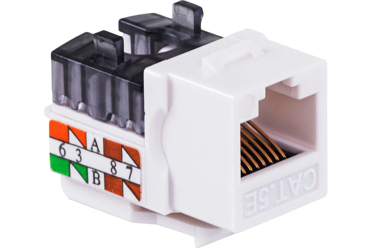 

Модуль Datarex DR-510000 Keystone кат.5e, UTP, 1xRJ45, T568A/B, 90, белый, DR-510000