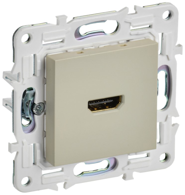 

Розетка HDMI IEK SK-H10-K10 SKANDY SK-H01B бежевая, SK-H10-K10