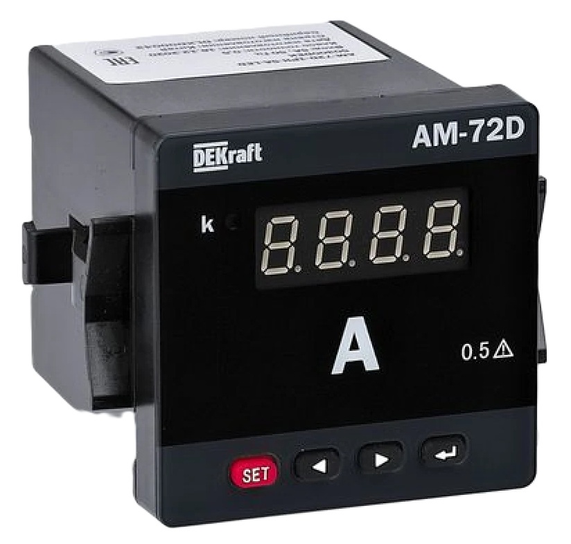 

Амперметр DEKraft 50308DEK цифровой 72x72мм трехфазный, вход 5А, LED-дисплей АМ-72D, 50308DEK