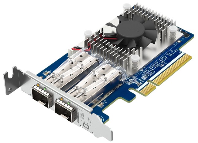 

Сетевая карта QNAP QXG-25G2SF-E810 PCIe Gen4 x8, 2x25GbE(SFP28), QXG-25G2SF-E810