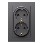 фото Розетка двухместная с заземлением  Systeme Electric ATN001424