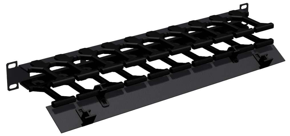 

Кабельный организатор NIKOMAX NMC-OP100CF-1U-BK 19", 1U, полезная глубина 100 мм, металлический, с пластиковыми пальцами, с крышкой, черный, NMC-OP100CF-1U-BK