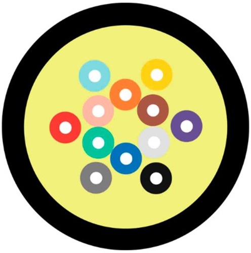 

Кабель волоконно-оптический 9/125, 12 волокон TELCORD FK-D-IN/OUT-9-12-HFFR-BK распределительный (Distribution), универсальный (IN/OUT), SM (G.652D),, FK-D-IN/OUT-9-12-HFFR-BK