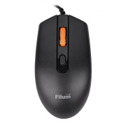 фото Оптическая светодиодная мышь Filum FL-M20-BK, Черно-оранжевый, [FL-M20-BK]