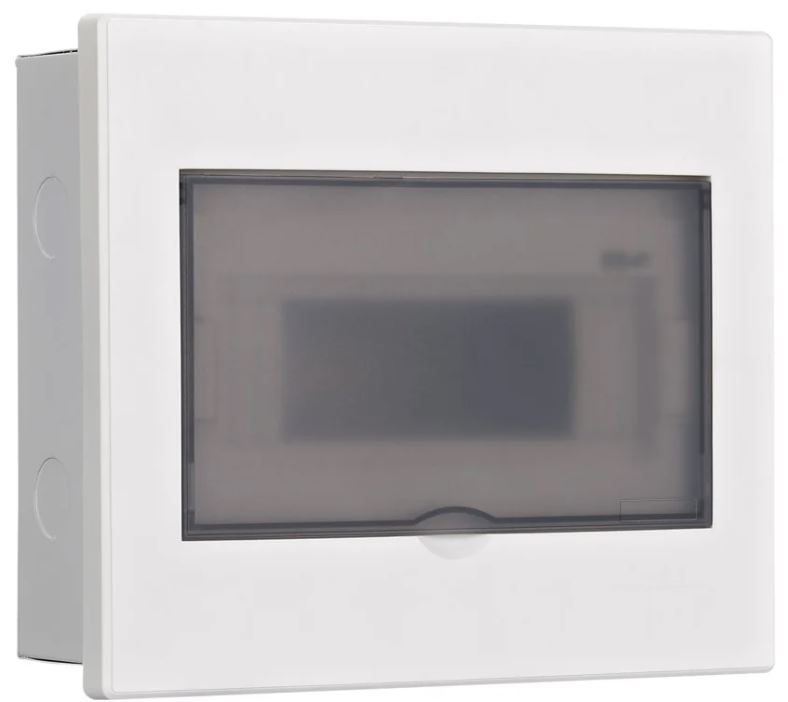 

Щит распределительный встраиваемый DEKraft 31075DEK прозрачная дверь 1 ряд 20 мод. IP41 ЩРВ-М, 31075DEK