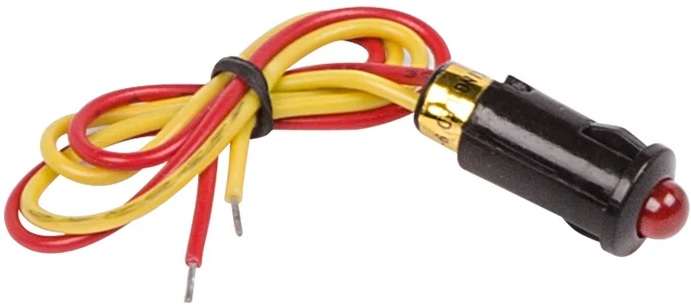

Индикатор Rexant 36-4710 диам. 8 12В с проводом красный LED (WL-04), 36-4710