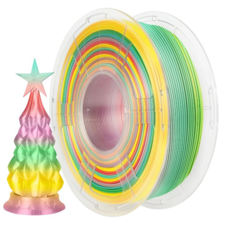Изображение товара Нить для 3D-принтера Silk PLA+ разноцветная 1.75 мм 1000 г NVP