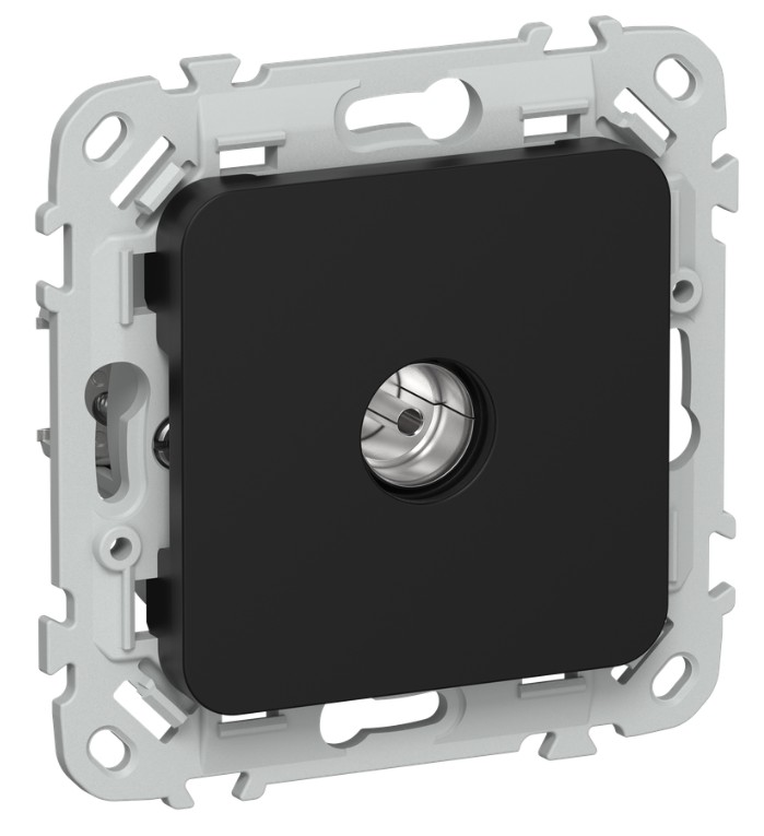 

Розетка телевизионная оконечная IEK FI-A13-O-K02 FLITE экранированная тип M РТВм-1-1-1-ФлЧ черный, FI-A13-O-K02