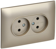 фото Розетка двухместная без заземления IEK SK-R23-10-K37-F