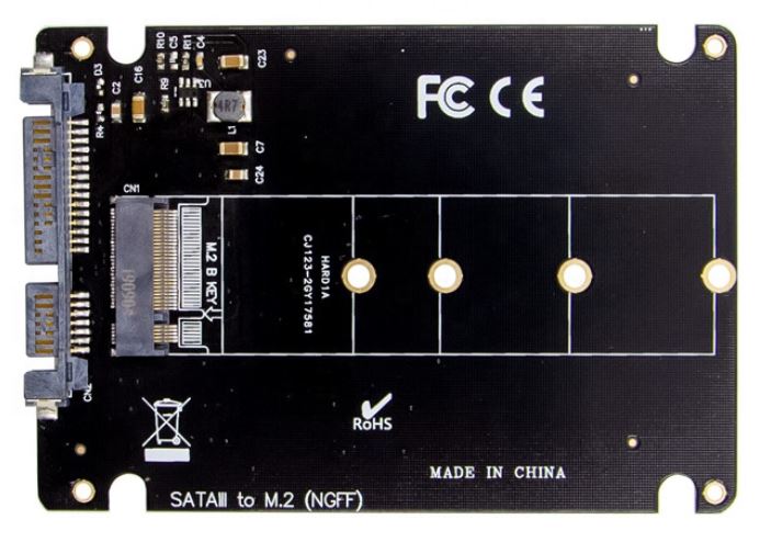 

Переходник ORIENT C295S NGFF (M.2) B-key SSD - SATA 2.5", тип 2230/2242/2260/2280, для подключения SSD M.2 SATA в отсек HDD 2.5", C295S