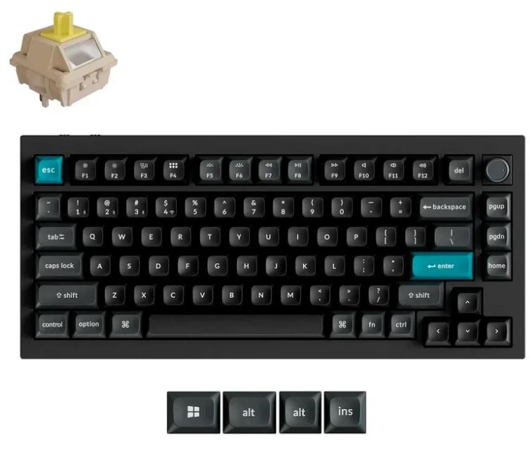 

Клавиатура Keychron Q1 Ultra Q1U-M4-RU Black, Banana св., Q1 Ultra