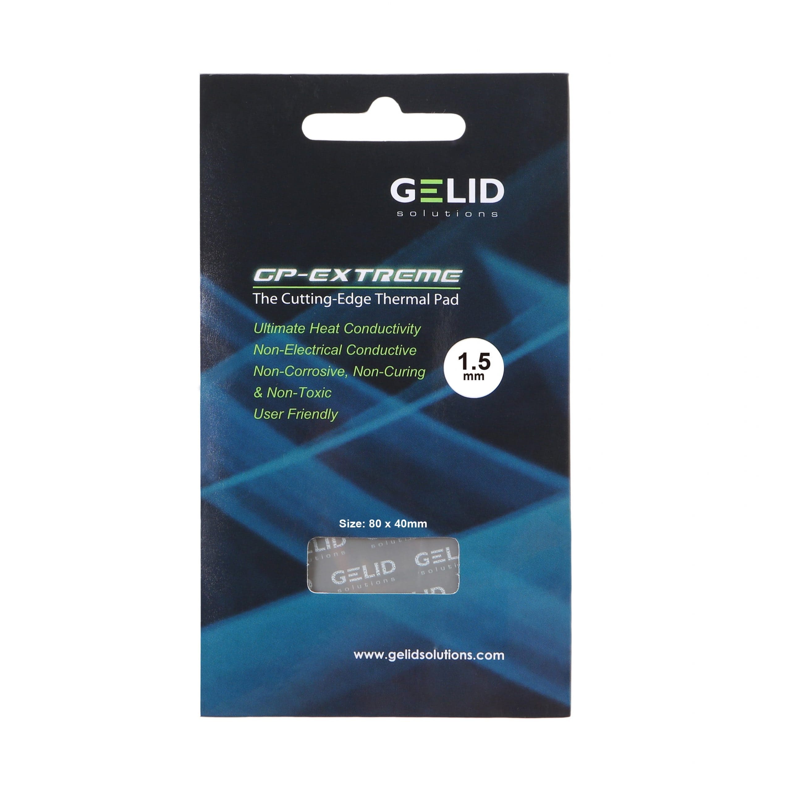 

Термопрокладка GELID GP-Extreme Thermal Pad TP-GP01-C размер 80x40 мм, толщина 1.5 мм, 12 Вт/мK, GP-Extreme Thermal Pad