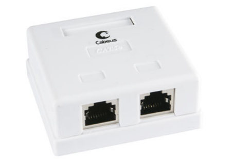 

Розетка Cabeus WS-8P8C-Cat.5e-2 компьютерная RJ-45, категория 5e, двойная, внешняя, Krone type, WS-8P8C-Cat.5e-2
