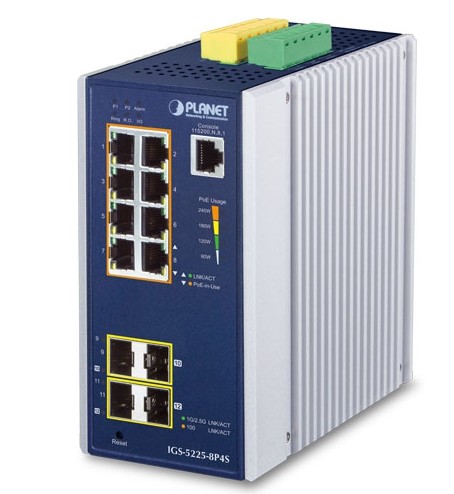 

Коммутатор Planet IGS-5225-8P4S L2+, 8х10/100/1000T 802.3at PoE, 4х100/1000X SFP, Redundant Ring, монтаж на DIN-рейку, -40С~75C, IGS-5225-8P4S