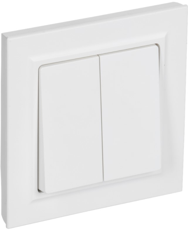 

Выключатель двухклавишный IEK BR-V20-0-10-K91-F BRITE 10А в сборе ВСР10-2-0-БрАБ арктический белый, BR-V20-0-10-K91-F