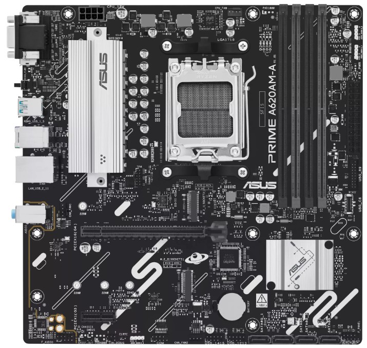 

Материнская плата mATX ASUS PRIME A620AM-A-CSM (AM5, AMD A620A, 4*DDR5, 2*PCIe, 4*SATA, 2*M.2, 4*USB 2.0, VGA, HDMI, DP), PRIME A620AM-A-CSM