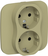 фото Розетка двухместная с заземлением  IEK FI-R21A-16-1-K26