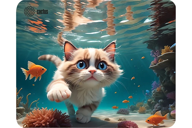 

Коврик для мыши Cactus CS-MP-D15M Fish Cat 300x250x3мм, CS-MP-D15M
