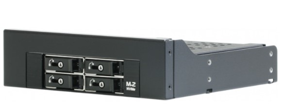 

Корзина Procase M2-104-M2-BK 4*M.2 NVMe Gen3 SSD(length 2242/2260/2280),PCIe x4 NVMe and PCIe-AHCI M.2 SSD (черный) hotswap mobie rack module 1/2 5.25, M2-104-M2-BK